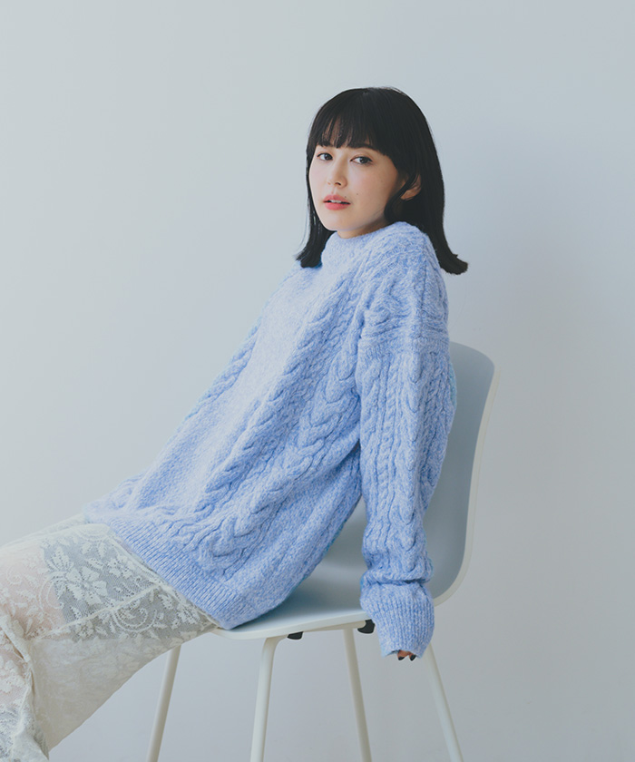 ゆみ専用ニット・セ一タ一M オーバーサイズケーブル編みニット【miette ミエット】 | titivate