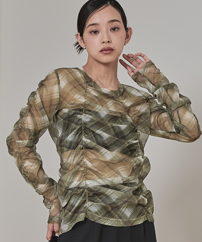 シャーリングシアートップス【miette ミエット】【メール便可／70