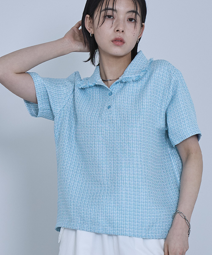 サマーツイードフリンジポロトップス【miette ミエット】 | titivate