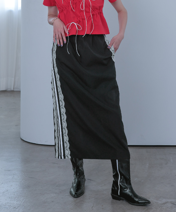 サイドレースラインスカート【miette ミエット】 | titivate