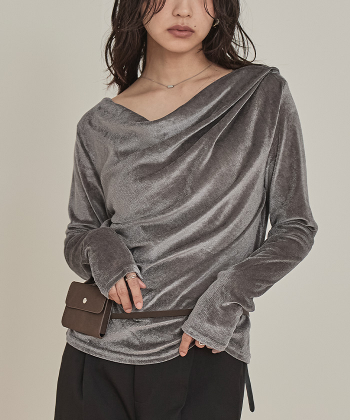 シアーベロアドレープトップス【miette ミエット】 | titivate