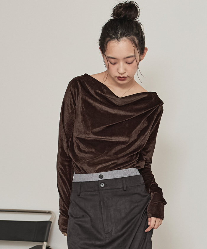 シアーベロアドレープトップス【miette ミエット】 | titivate