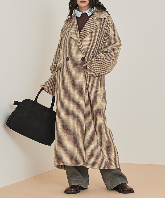 チェックロングチェスターコート【miette ミエット】 | titivate