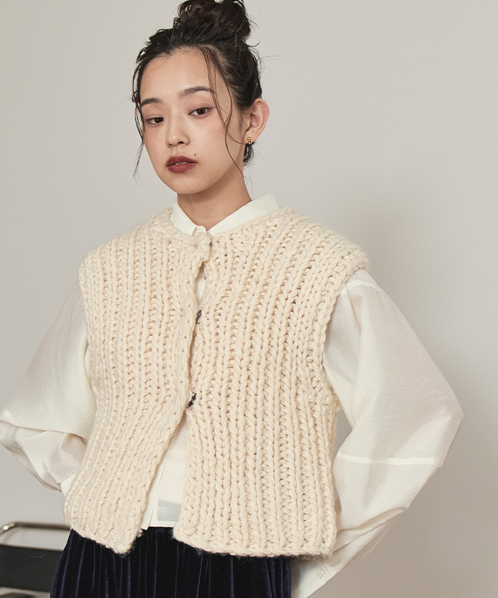 ローゲージハンドニットベスト【miette ミエット】 | titivate
