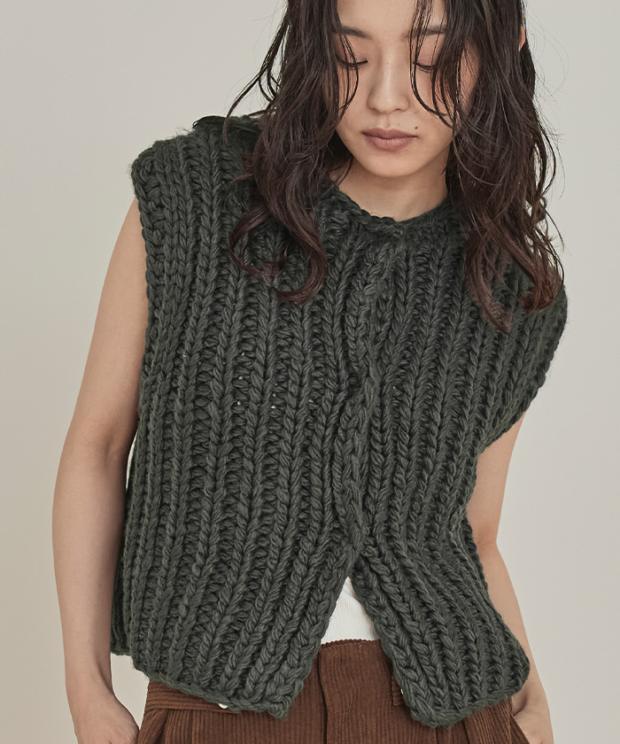 ローゲージハンドニットベスト【miette ミエット】 | titivate