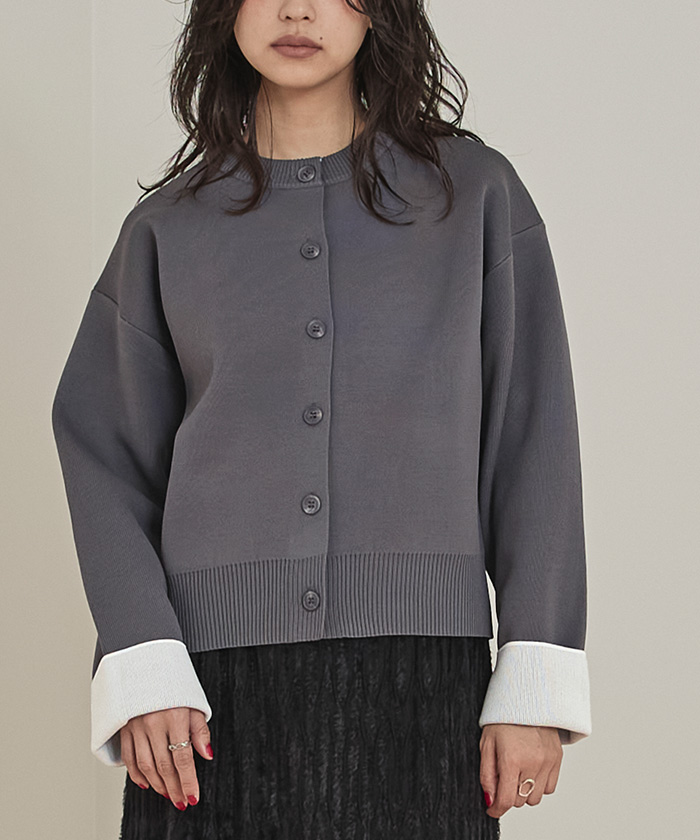 Miette. ページ バイカラーデザインニットカーディガン【miette ミエット】 | titivate