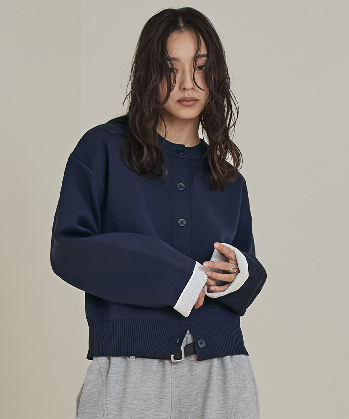 バイカラーデザインニットカーディガン【miette ミエット】 | titivate