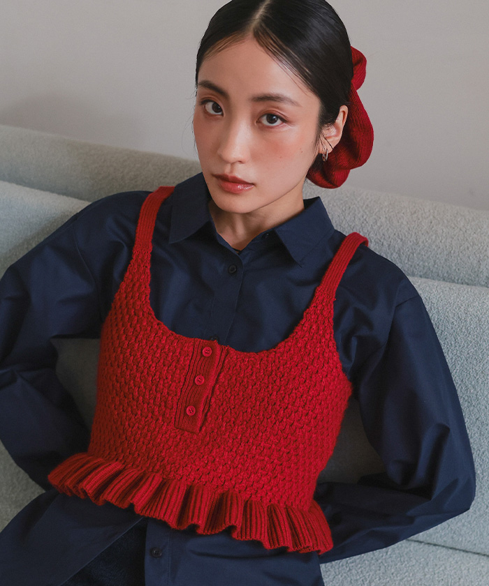 シュシュ付きニットキャミビスチェ【miette ミエット】 | titivate